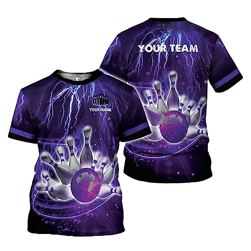 Rivelus Personalized Name Bowling Shirts for Men and Women 3D, Bowling Shirts for Team Bowling, Bowling Shirts Gift - color: Blm20