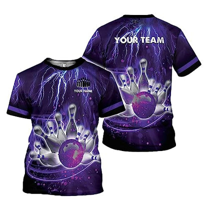 Rivelus Personalized Name Bowling Shirts for Men and Women 3D, Bowling Shirts for Team Bowling, Bowling Shirts Gift - color: Blm20