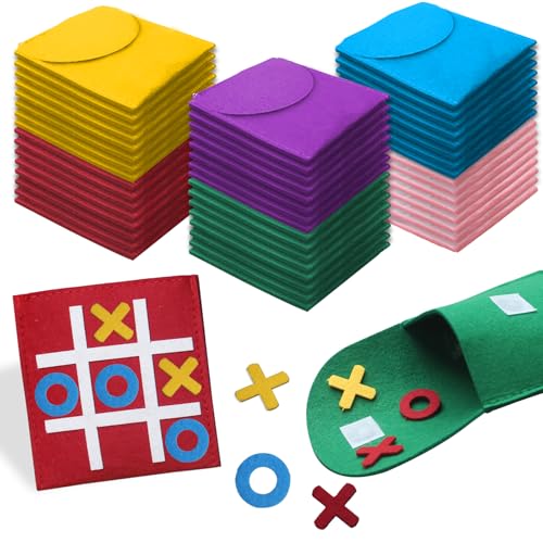 48 PCS Tic Tac Toe Board Game,Foam Tic-Tac-Toe Mini Board Game for Kids Family Classic Educational Toys Indoor Party Game Birthday Party 5"x5"