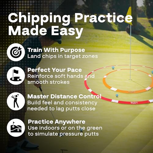 PGA Tour Golf Practice Aids By Golfgen: Premium Chipping Nets, Putting Rings, & Targets, Indoor & Outdoor Training, Improve Accuracy & Control, Master Putting and Chipping, Portable for On The Go - size: 3 Rings