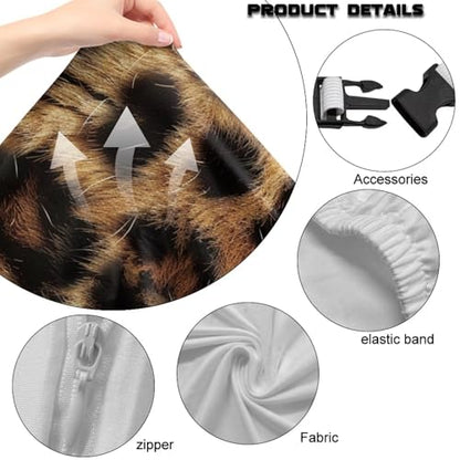 Suobstales Brown Leopard Pattern Gaming Chair Covers, Stretchable Computer Chair Cover Ergonomic Office Chair Cover Anti Cat Scratch Protection Computer Chair Slipcovers, Anti-Slip Racing Chair Covers - color: Brown Leopard