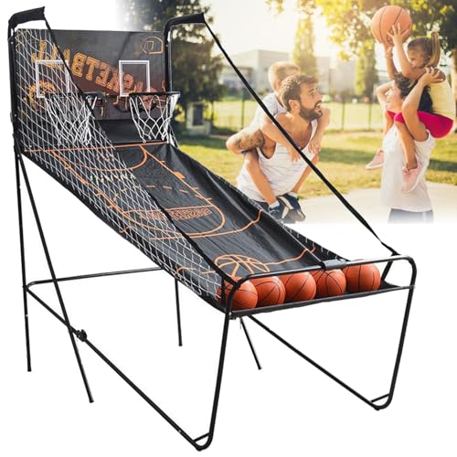 Folding Double Home Basketball Shooting Machine Rack,Double Electronic Scoring Shooting Basketball Shooting Machine,for All Sports Enthusiasts - color: A