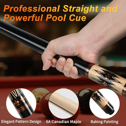 AKLOT Pool Cues,58" Pool Cue Stick Canadian Maple Wood Billiard Cues Sticks for Professional Billiard Players 18 19 20 21 oz - color: 20oz + Case
