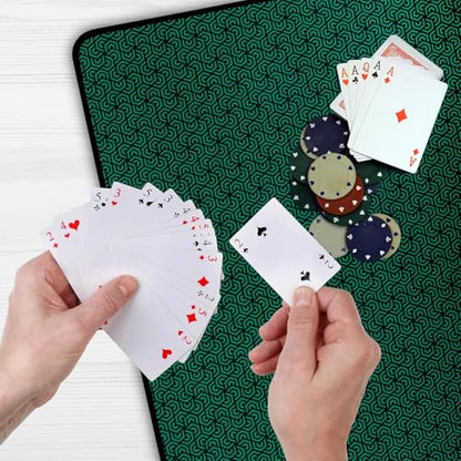 5mm Thickness Board Game Mat Black 42 x 66 Inches, Super Cushioned Table Cover for Mahjong, Poker, Playing Cards, Tile Games Dominoes Neoprene Gaming Playmat with Carrying Bag (Green, 42 x 66 Inches) - color: Green, size: 42 x 66 Inches