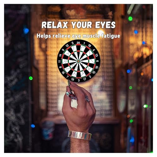 Flocking Dart Board Set,Double-Sided Dart Board with 12pcs Steel Tip Darts-Lightweight Bristle Dartboard-Multiplayer Party Games - size: 15"