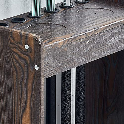 Ball Cue Stand Rack School Billiards Pool Stick Holder Holds 6 Cue Sticks Floor Stand Pool Cue Rack Wooden Freestanding Billiard Cue Racks for Billiard Room