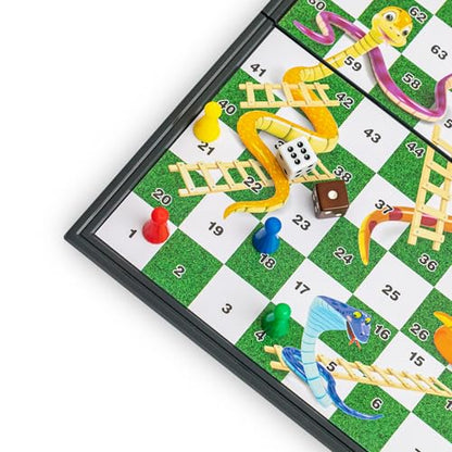 Magnetic Snakes and Ladders Board Game Set - 9.6 Inches