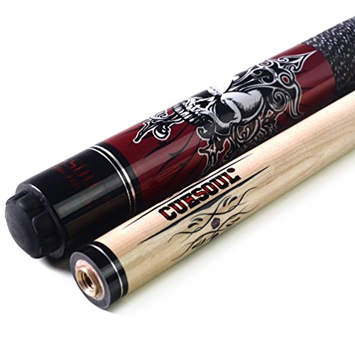 CUESOUL 58 inch 1/2 Maple Pool Cue Stick Kit-Rockin Series - color: G408, size: 21oz