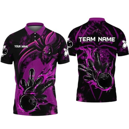 GABITA Personalized Bowling Jerseys for Men, Custom Bowling Polo Shirt, Bowling Shirts Gift for Bowler Team Player - color: A12