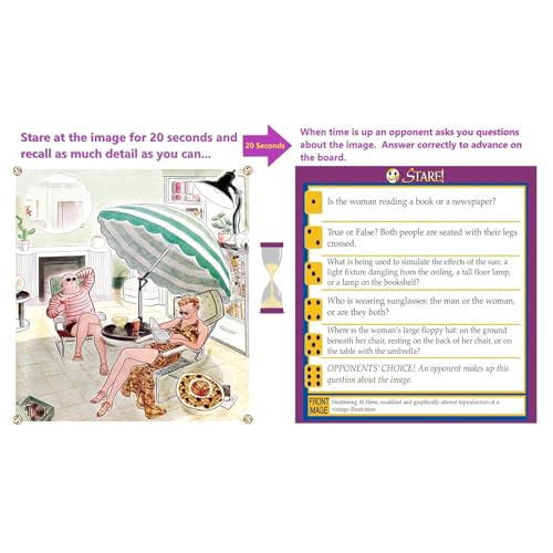 Stare - Fun Game of Visual Recall Where Quirky Image Cards Challenge Players' Minds – Classic for Adult & Family Game Night