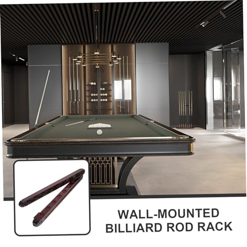 POPETPOP 1Set Wooden Wall Mounted Pool Cue Rack Decorative Pole Storage for Billiard Sticks Reliable Cue Holder and for Billiard Enthusiasts Rustic Wine