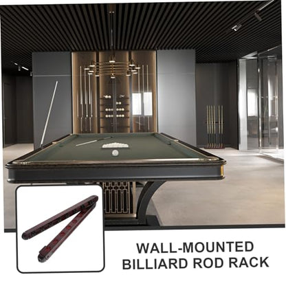 POPETPOP 1Set Wooden Wall Mounted Pool Cue Rack Decorative Pole Storage for Billiard Sticks Reliable Cue Holder and for Billiard Enthusiasts Rustic Wine