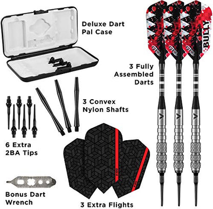 Viper Bully 80% Tungsten Soft Tip Dart Set with Case, 18 Grams - style: Medium Knurling