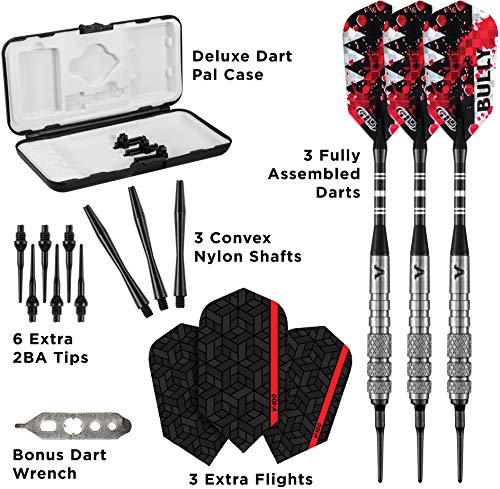 Viper Bully 80% Tungsten Soft Tip Dart Set with Case, 18 Grams - style: Medium Knurling