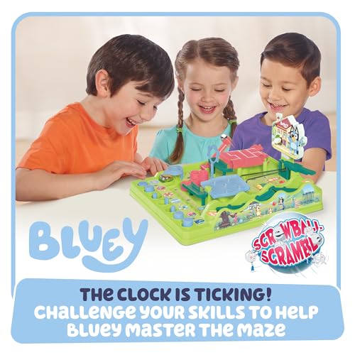 TOMY Bluey Screwball Scramble Marble Maze - Beat-The-Clock Obstacle Course & Marble Run - Skill & Dexterity Challenge - 1–4 Players - Ages 5+ - style: Bluey Screwball Scramble