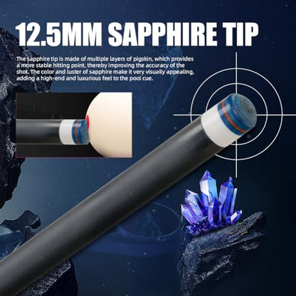 CRICAL Carbon Fiber Pool Cue Stick 58" Billiard Cue Sticks Professional Low Deflection Pool Sticks with 3/8 * 8 Pin Joint and 12.5mm Tip - color: 008-CL01-set