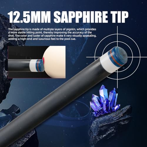 CRICAL Carbon Fiber Pool Cue Stick 58" Billiard Cue Sticks Professional Low Deflection Pool Sticks with 3/8 * 8 Pin Joint and 12.5mm Tip - color: 008-CL01-set