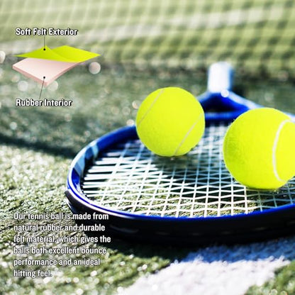 60/120 Pack Tennis Balls, Training Tennis Balls, Pet Dog Playing Balls, Practice Tennis Balls with Mesh Bag for Transport and Beginner Training - color: Yellow-120 pack（used)