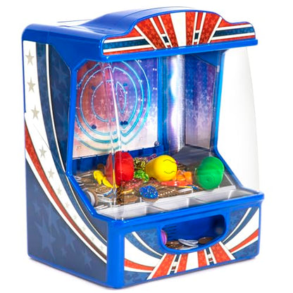 Merchant Ambassador Retro Arcade Electronic: Coin Pusher - Tabletop Game, Push The Coins Over The Edge to Win, 1 Player, Ages 6+ - style: Coin Pusher