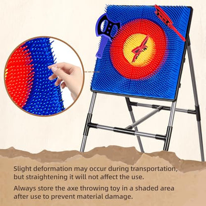 Axe Throwing Game for Backyard, Axe Throwing Game Target with 12 Throwing Axes, Lightweight & Portable Outdoor Games Indoor Carnival Yard Lawn for Age 6-12, Backyard Games for Family Party - style: 6 Throwing Axes & 6 Dart Set