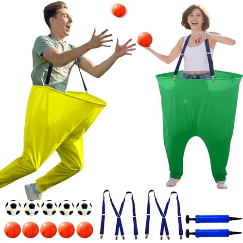 Granny Pants Yard Game Set for Adults - with Thickened Upgraded Bouncy Balls, Straps & Game Manual, Fun Outdoor Party Games for Family Backyard Gatherings（2pcs/4pcs） - size: 2PCS
