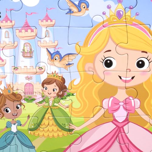 Magnetic Puzzles for Kids 3-5, 3-in-1 Princess Unicorn Mermaid Travel Puzzles for Kids Ages 4-6, Car Airplane Road Trip Activities Toys, Gifts for Girls