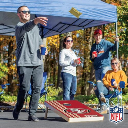 NFL 2' x 3' Solid Wood Cornhole Set with Direct Print HD Team Graphics – Great Gift for Any Football Fan! Bean Bag Toss Family Outdoor Games