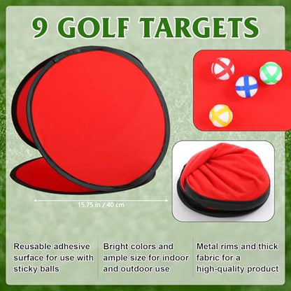 Soulchen 4 Pack Backyard Golf Cornhole Game, with 9 Target, Indoor Outdoor Chipping Golf Set Gift for Men, Women & Family