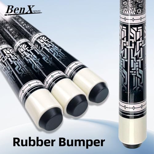 57 Inch Pool Cue Stick - 13mm Fiber Ferrule Tip, Maple Birch Wood Billiard Cue with Chalk & Glove | Explosion-Proof Joint for Home, Bar, Billiard Hall - style: Maple Birch Wood Billiard Cue-Black/White