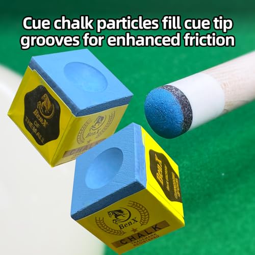 Pool Cue Chalk 24 Pack (2x12 Boxes) - Blue Billiard Chalk Cubes, High Grip Formula, Professional Tournament Grade, Mess-Free Application for Enhanced Spin & Control - style: 3A