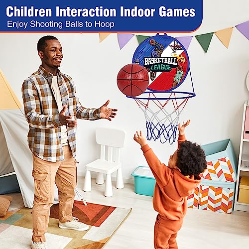 2 in 1 Basketball Hoop Indoor & outdoor with Dart Board for Kids,14" Foldable Dart Board with Sticky Balls and Mini Basketball Hoop, Party Birthday Gifts Toy for 2 3 4 5 6 7 8 9 10 Year Old Boys Girls