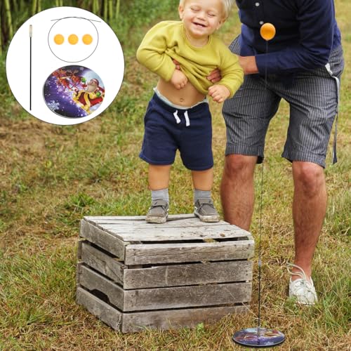 UKCOCO Table Tennis Trainer Kit with Elastic Rod and Stainless Steel Base Portable Indoor Outdoor Pong Practice Device for All Ages Sports Training Plaything with Balls for Home Use