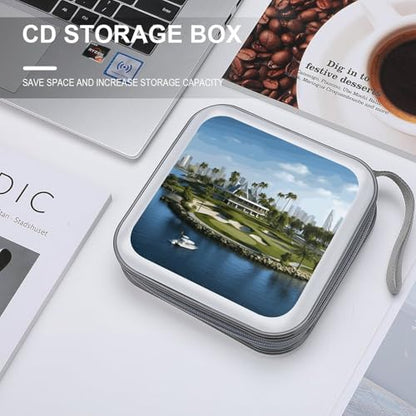 Golf Yacht Club DVD Case Large Storage Disc Wallet Bag Portable CD Case Holder 40 Capacity Hard Plastic Disc Cases Storage Binder DVD Case Wallet for Car Home Office Travel