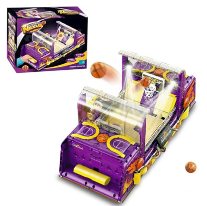 Basketball Arcade Pinball Machine Building Blocks Set for Adults, Motorized Tabletop Basketball Board Game with Lights & Music, STEM Toys Gift Ideas for Sport Lovers - style: Basketball Arcade Machine