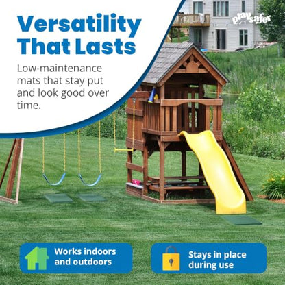 Playsafer Playground Safety Rubber Wearmat for Swingsets and Slides - 1" Thick X 24" W X 40" L (1 Pack, Black) - color: Black, size: 1 Pack (40" L x 24" W x 1" Thick)
