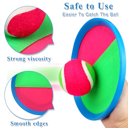 Toss and Catch Ball Set, Paddle Catch Ball and Toss Game for Kids, Great Beach Games/Backyard Games/Outdoor Games for Kids and Family - size: 2 Balls,2 Paddles