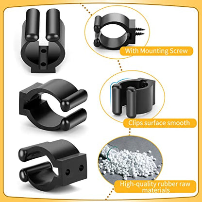 EXTCCT Billiards Pool Cue Clips With Screws: 30 Pieces Snooker Cue Holder Clips Pool Cue Clamps with Screws for Pool Cues Rack Storage Fishing Pole Rod Holder Clips