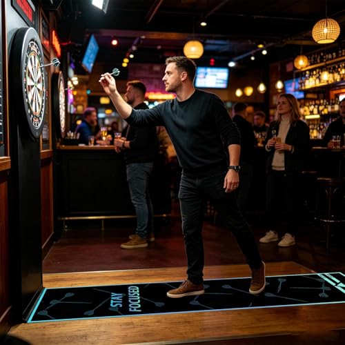 Darts Dartboard Mat | Non-Slip with Launch Line, Crystal Velvet, Portable, Darts Protective Mat | Games Room, Tournament, Sports Club, Office, Rest Room, - size: A