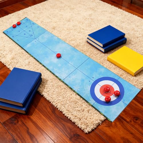 Tabletop Bowling Game - Miniature Bowling Pins and Ball, Stable Smooth, Engaging Competitive Setup, Easy Assembly | Apartment Or Classroom Scenario Encouraging Friends and Family to Play Toget - color: Puck
