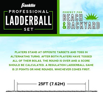 Franklin Sports Ladder Ball Set — Includes 2 Ladder Ball Targets with Weighted Bases and 6 Bolas — Ladder Golf Toss Outdoor Game For Beach or Backyard Fun — Professional, American, and Family Set Options - style: Professional