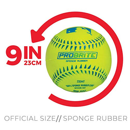 Franklin Sports - Pro Brite - Neon Rubber Teeball - MLB - Youth Tball - Baseball + Softball - Indoor & Outdoor Use - style: 6 pack