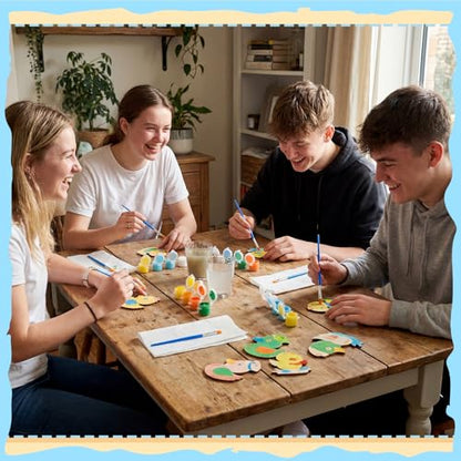 Saypacck 24 Pcs Duck Party Favors Wooden Painting Craft Kits Birthday Party Supplies with Organza Bag for Goodie Bags Fillers Adult Thank You Gifts - style: Duck