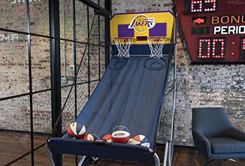 Pop-A-Shot - Home Dual Shot Arcade Basketball Game with NBA Graphics l Sensor Scoring l 16 Game Modes l 7 Balls l Foldable Storage l for All NBA Fans - style: Los Angeles Lakers