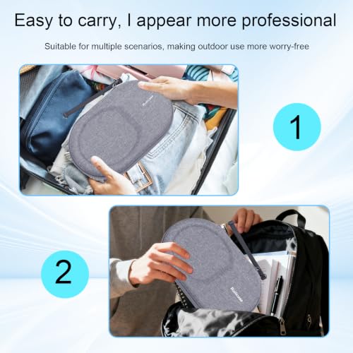Carrying Case for Ping Pong Paddles/Table Tennis Paddles, Hard Protecitve Bag with Adjustable Wrist Strap, Compact Design Portable Lightweight (Case Only) - color: Gray