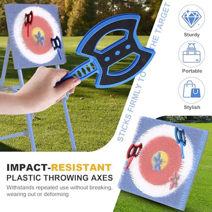 Throwing Axe for Axe Throwing Game for Backyard, Throwing Axe Set with Throwing Star for Outdoor Games, Durable and Fun for All Ages - style: 8 Throwing Axes