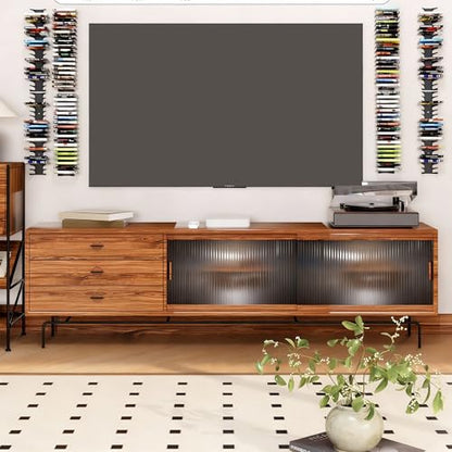 Space Saving Wall Mounted Holder Set for Gaming Units, Holds 4 Cases Wall Mount Entertainment Storage Rack for Game Cases