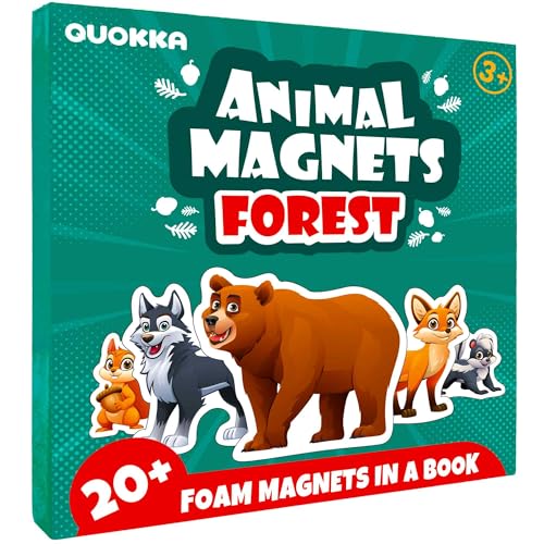 QUOKKA Travel Magnetic Puzzles for Toddlers 1-3 – 20+Pcs Forest Game with Extra-Long Play Book – Fun Travel Game Toy for Kids Ages 3-5 – Strong Magnets for Car Activities – Fun Toddler Puzzle Ages 2-4 - color: 04. Forest