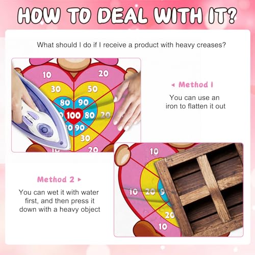 Valentine Gift for Kids, Pink Cartoon Dwarf Dart Board with 12 Sticky Balls Valentines Games, Large Kids Valentines Day Gifts for Boys Girls Toddlers, Valentines Games for Kids Party Classroom - style: Valentine's Day