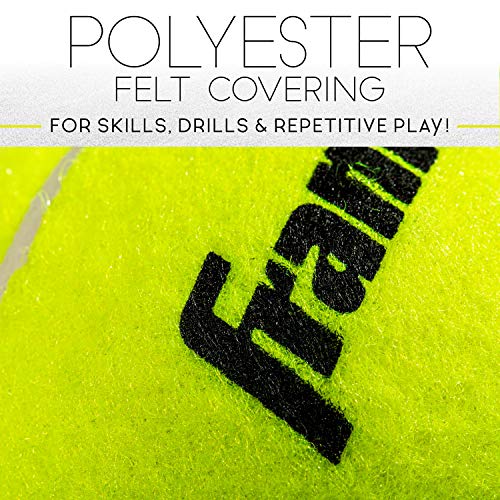 Franklin Sports Pressureless Tennis Balls - Official Size, Low Pressure - Great for Training + Practice - Low Bounce - All Court Surface - Carry Bag Included - style: 18 Balls
