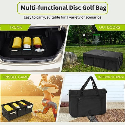 Disc Golf Storage Bag Durable Large Capacity with Dividers and Multi Side Pockets, Black - style: 24 X 15 X 10 Inch